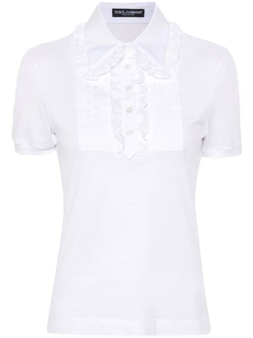 Polo con rifinitura in pizzo Dolce & Gabbana | F8V05TGDCH6W0800